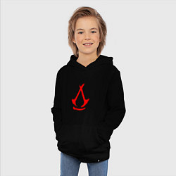 Толстовка детская хлопковая Assassins creed - shadows logotype, цвет: черный — фото 2