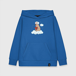 Толстовка детская хлопковая Капибара с сердцем, цвет: синий