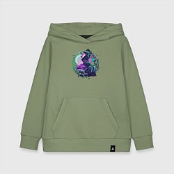 Толстовка детская хлопковая Греческая Скульптура с графическими элементами, цвет: авокадо