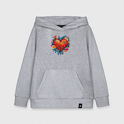 Толстовка детская хлопковая Моё сердце, цвет: меланж