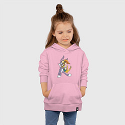 Толстовка детская хлопковая Bugs Bunny - Lola Bunny, цвет: светло-розовый — фото 2