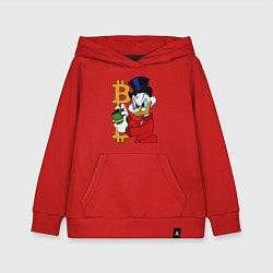 Толстовка детская хлопковая Duck tales - Scrooge bitcoin, цвет: красный