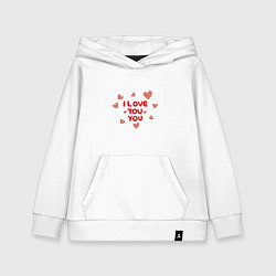Толстовка детская хлопковая I love, цвет: белый