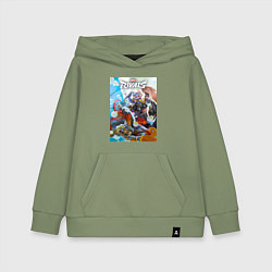 Толстовка детская хлопковая Персонажи - Marvel rivals, цвет: авокадо