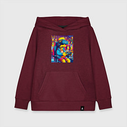 Толстовка детская хлопковая Bart Simpson - esports, цвет: меланж-бордовый