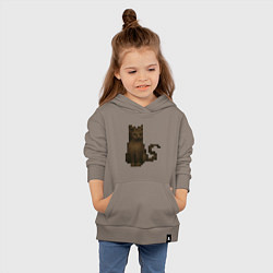 Толстовка детская хлопковая Пиксельный кот Daggerfall, цвет: утренний латте — фото 2