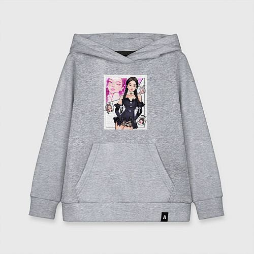 Детская толстовка-худи Blackpink - Jennie / Меланж – фото 1