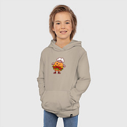Толстовка детская хлопковая Повар бургер, цвет: миндальный — фото 2