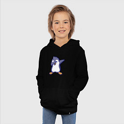 Толстовка детская хлопковая Dab penguin, цвет: черный — фото 2