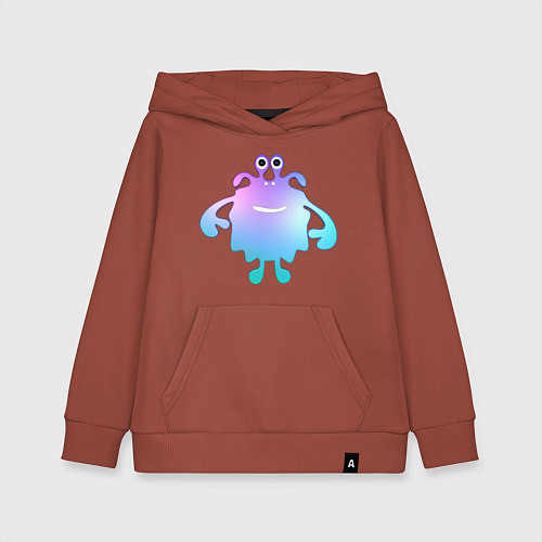 Детская толстовка-худи Monster cartoon blue purple / Кирпичный – фото 1