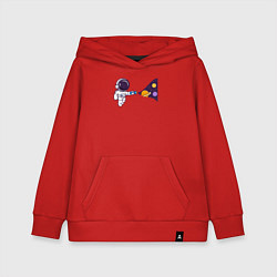 Толстовка детская хлопковая Космический свет фонарика, цвет: красный