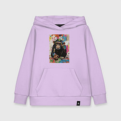 Толстовка детская хлопковая Monkey color, цвет: лаванда
