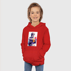 Толстовка детская хлопковая Античная статуя и граффити, цвет: красный — фото 2