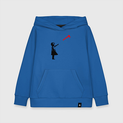 Детская толстовка-худи Девочка и топор / Синий – фото 1