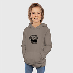 Толстовка детская хлопковая Омега тролл фейс мем, цвет: утренний латте — фото 2