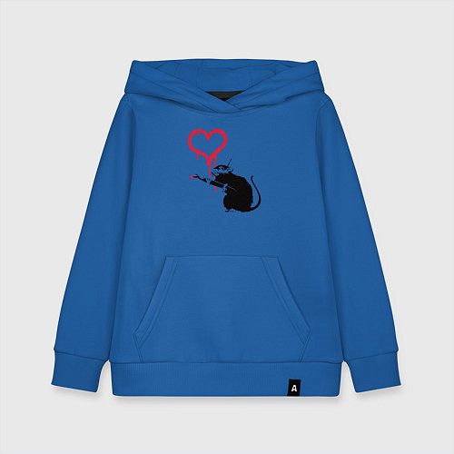 Детская толстовка-худи Rat heart / Синий – фото 1