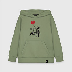 Толстовка детская хлопковая Это искусство, цвет: авокадо