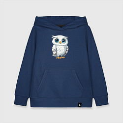 Толстовка детская хлопковая Белая сова с голубыми глазами, цвет: тёмно-синий