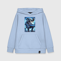 Толстовка детская хлопковая Слоняра киберспортсмен - киберпанк, цвет: мягкое небо