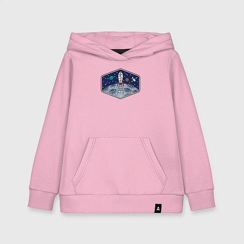 Детская толстовка-худи Полёт к луне / Светло-розовый – фото 1