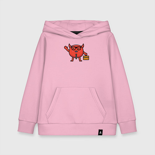 Детская толстовка-худи Офисный дьяволёнок / Светло-розовый – фото 1