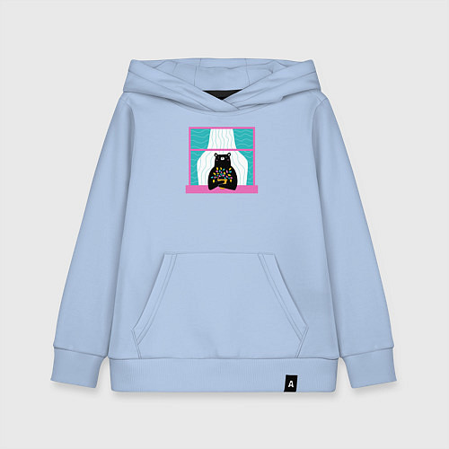 Детская толстовка-худи Мишка в окошке / Мягкое небо – фото 1