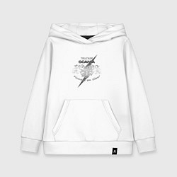 Толстовка детская хлопковая Scania always on time, цвет: белый