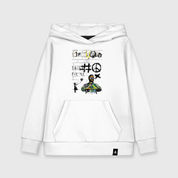 Толстовка детская хлопковая Che Guevara граффити, цвет: белый