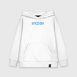 Толстовка детская хлопковая Inzoi голубой логотип, цвет: белый