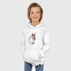 Толстовка детская хлопковая Кролик бело-серый, цвет: белый — фото 2