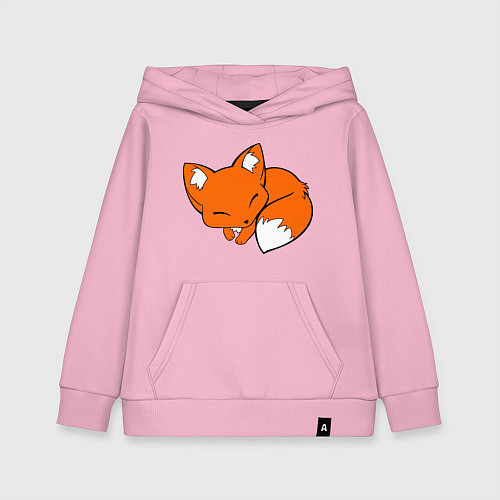 Детская толстовка-худи Спящий лисёнок / Светло-розовый – фото 1