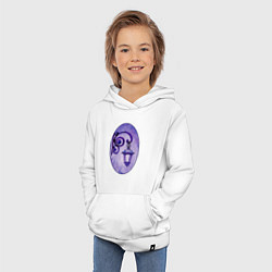 Толстовка детская хлопковая Фиолетовый уличный фонарь, цвет: белый — фото 2