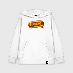 Толстовка детская хлопковая Hot dog I love you, цвет: белый