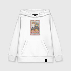 Толстовка детская хлопковая Карта Таро со скелетом и всевидящее око, цвет: белый
