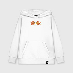 Толстовка детская хлопковая Милые золотые рыбки, цвет: белый