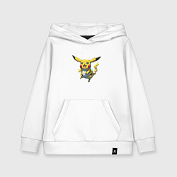 Толстовка детская хлопковая Pikachu joy, цвет: белый