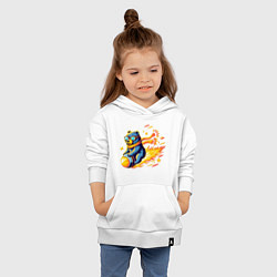 Толстовка детская хлопковая Медведь-метеорит, цвет: белый — фото 2