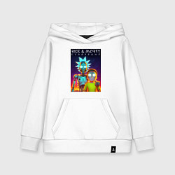 Толстовка детская хлопковая Cyborg Rick and Morty - ai art fantasy, цвет: белый