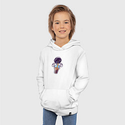 Толстовка детская хлопковая Космический бабл-чай, цвет: белый — фото 2