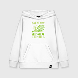 Толстовка детская хлопковая Есть спать играть в теннис, цвет: белый
