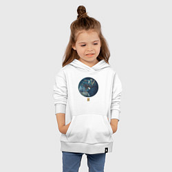 Толстовка детская хлопковая Попугай акварельный в круге, цвет: белый — фото 2