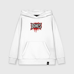 Толстовка детская хлопковая Логотип Bones, цвет: белый