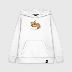 Толстовка детская хлопковая Милый енот на облачке, цвет: белый