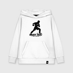 Толстовка детская хлопковая Муай Тай сила и мощь тайского бокса, цвет: белый
