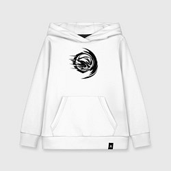 Толстовка детская хлопковая Волейбольный мяч вихревой удар, цвет: белый