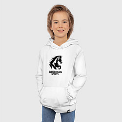 Толстовка детская хлопковая Конный спорт динамичный скакун, цвет: белый — фото 2