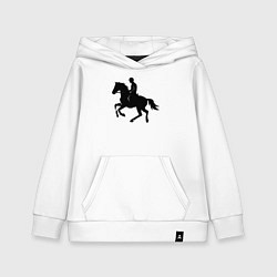 Толстовка детская хлопковая Спортивный всадник на коне, цвет: белый