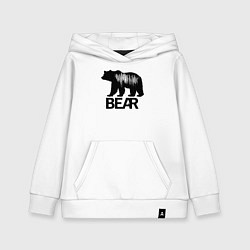 Детская толстовка-худи Черный медведь с полосами