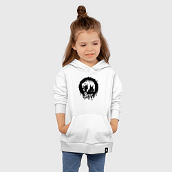 Толстовка детская хлопковая Черный медведь в круге, цвет: белый — фото 2