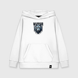 Толстовка детская хлопковая Волк воин, цвет: белый